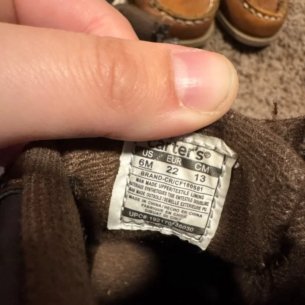 Carters Toddler Set of 3 Shoes Boots Sz 6 Brown Gray